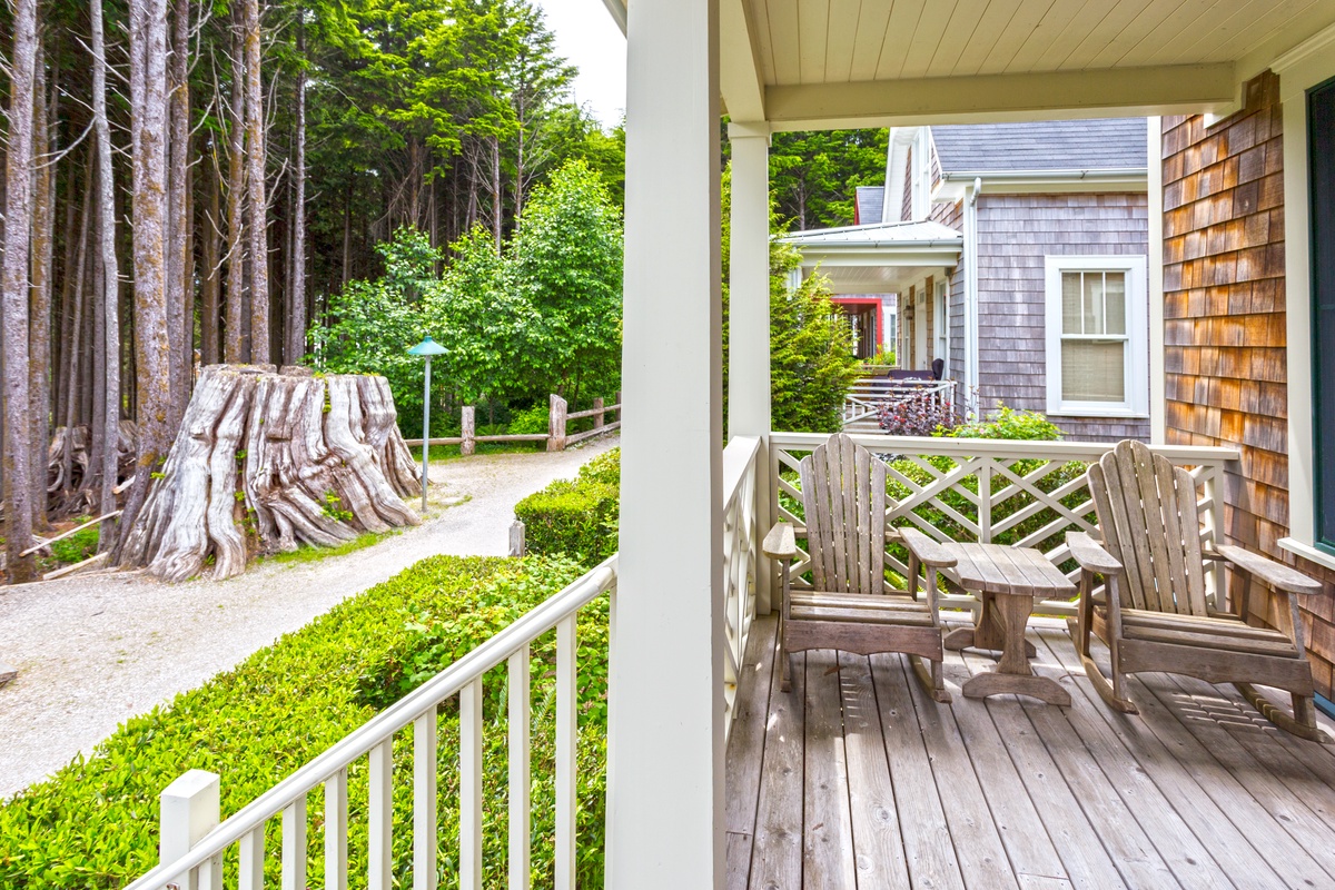 Front porch overlooking Elk Creek Trail