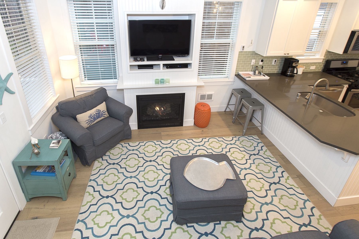 View of living area from above