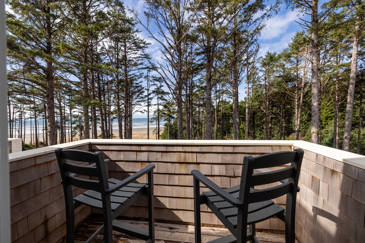 Private balcony from guest bedroom