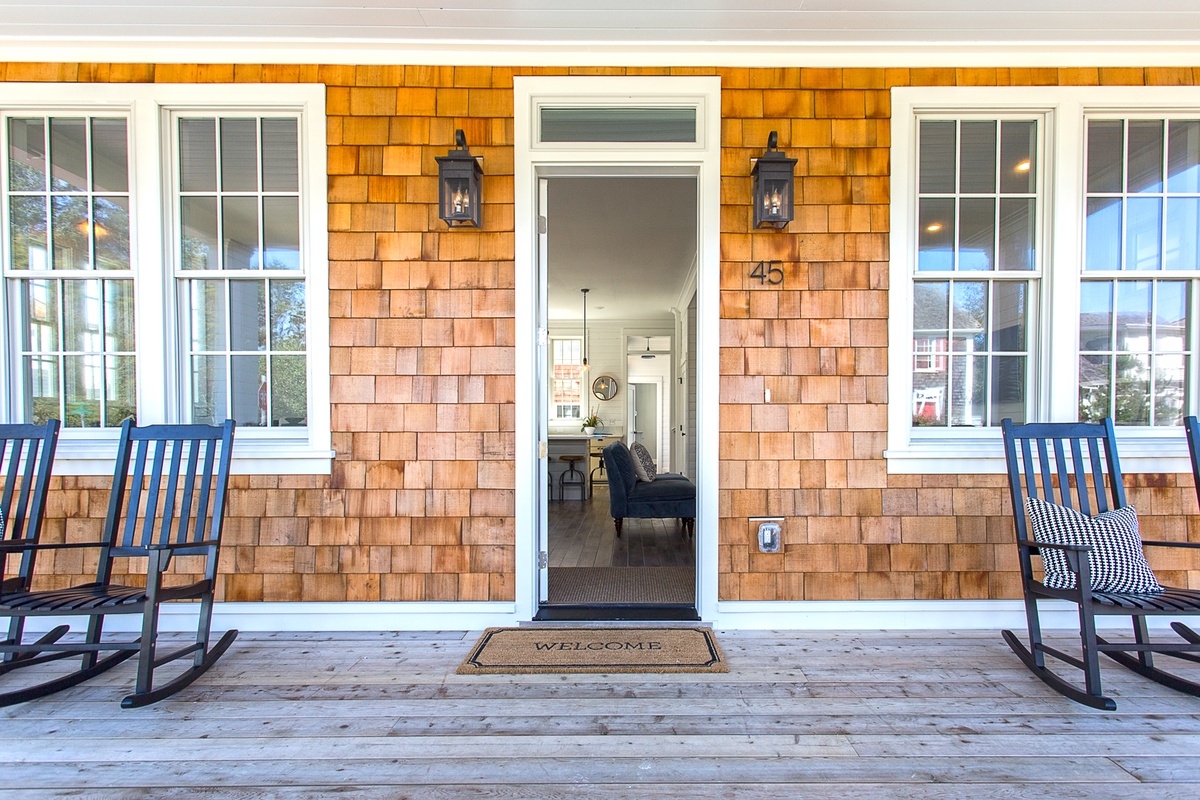 Outdoor seating on the front porch