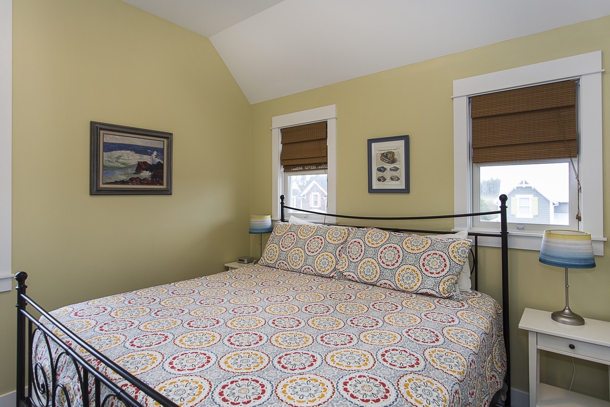 Relax in the king bed in the primary bedroom