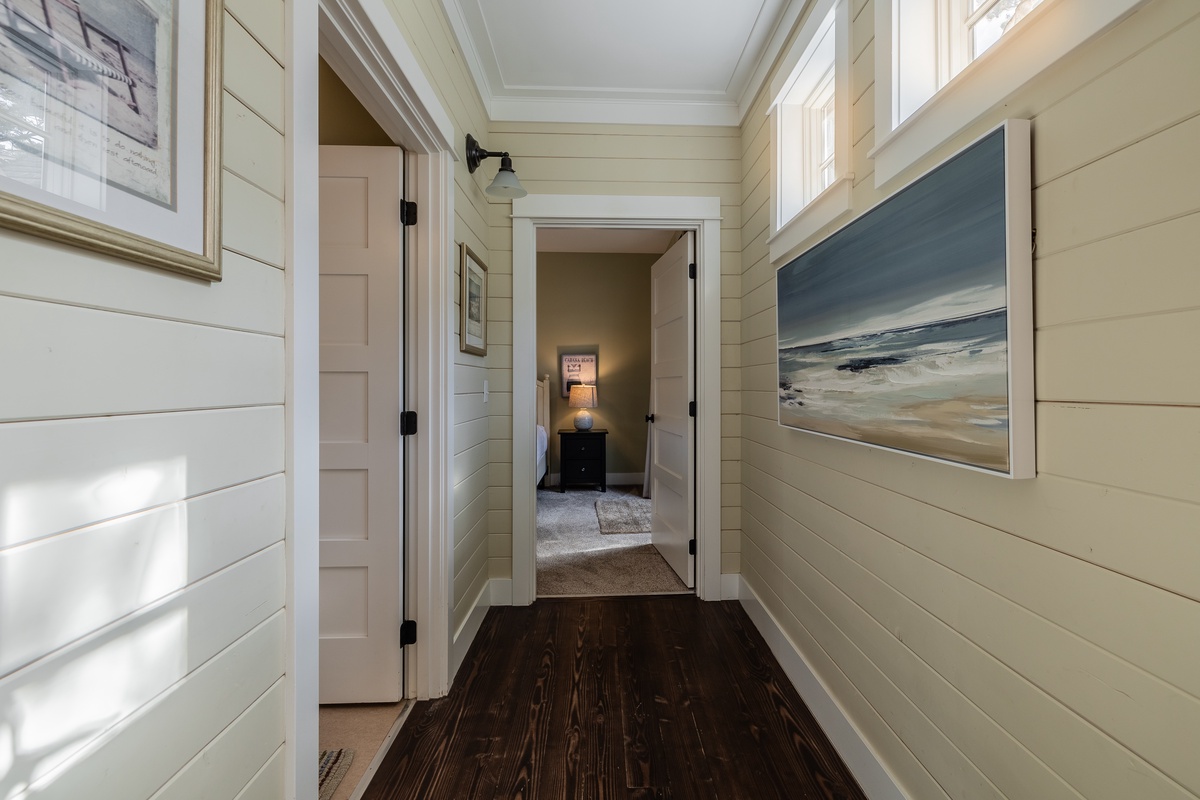 Hallway to guest bedroom