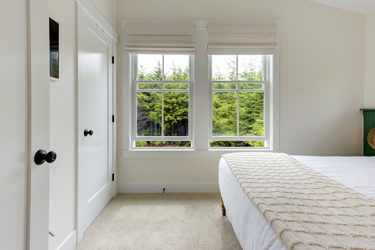 forest views from the primary bedroom