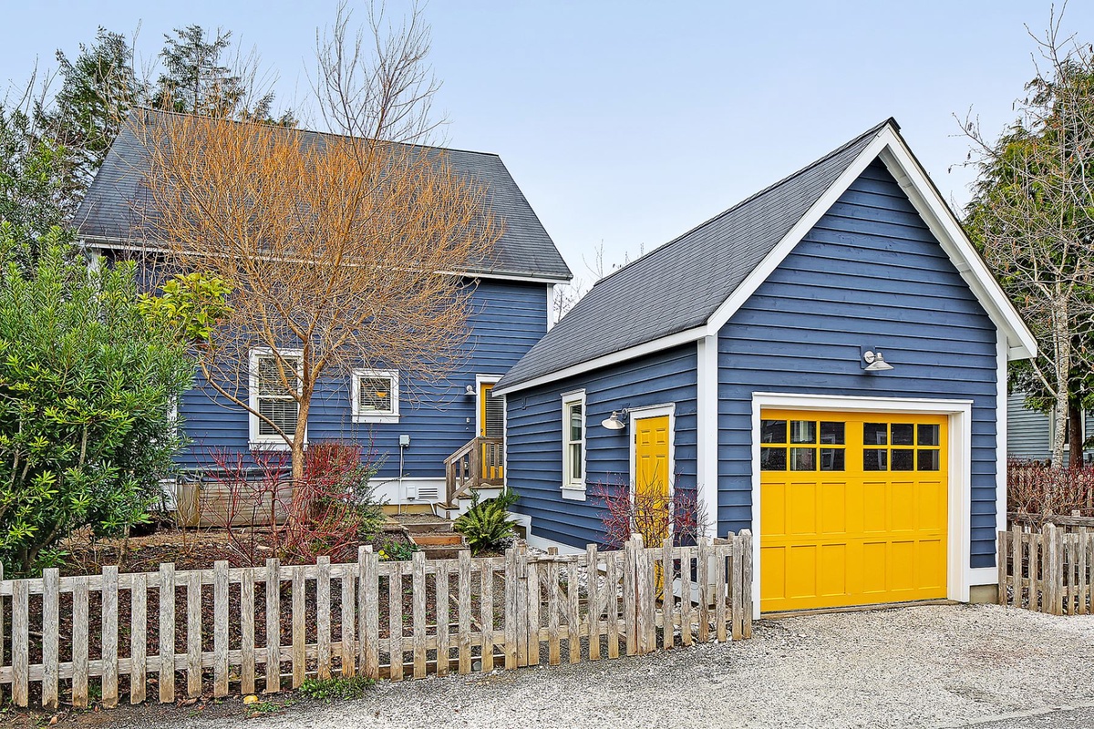 Back patio and garage