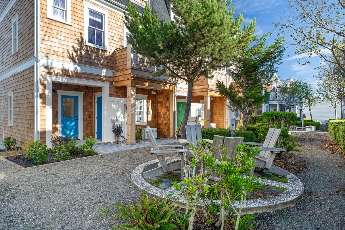 Community firepit in the courtyard