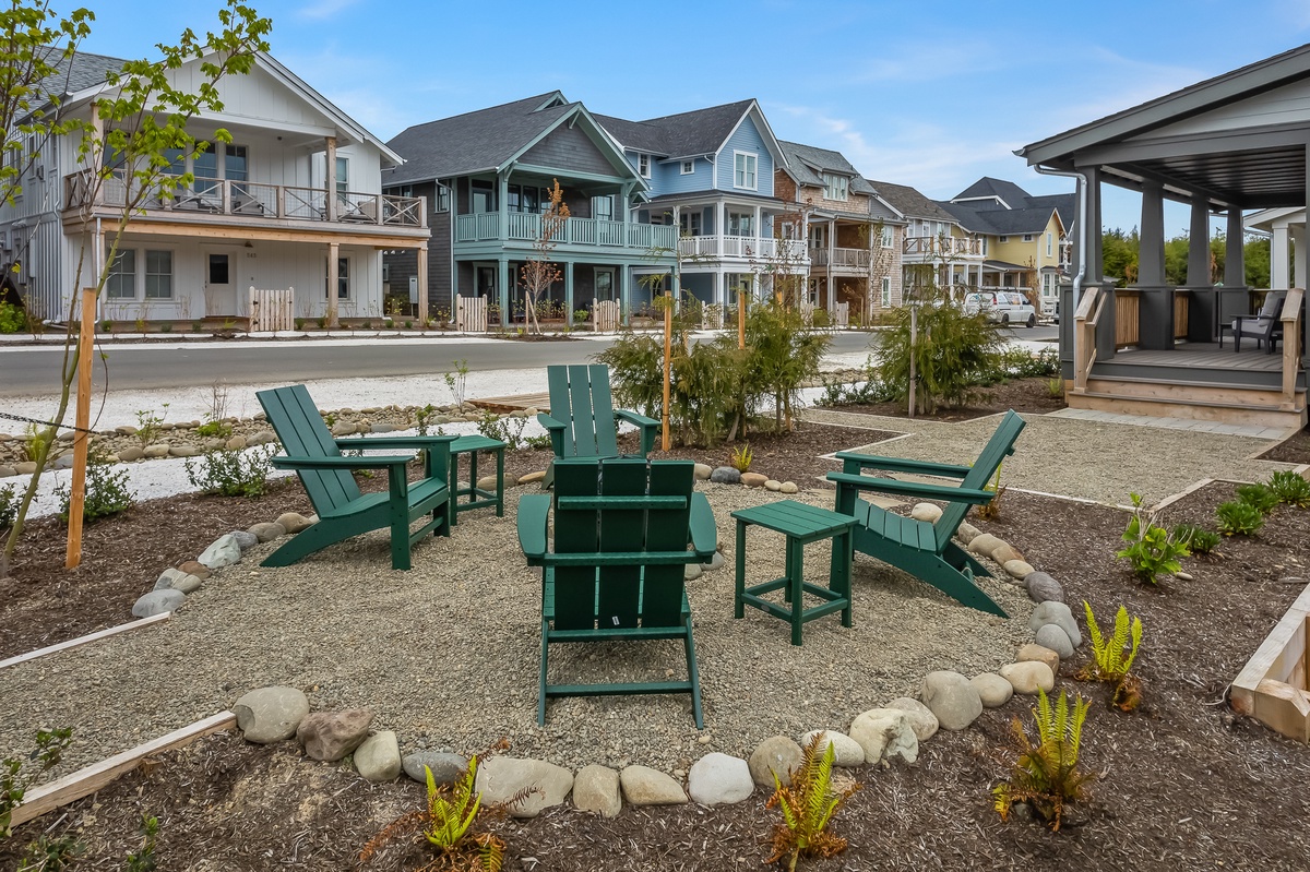 Kick back and relax in the Adirondack chairs