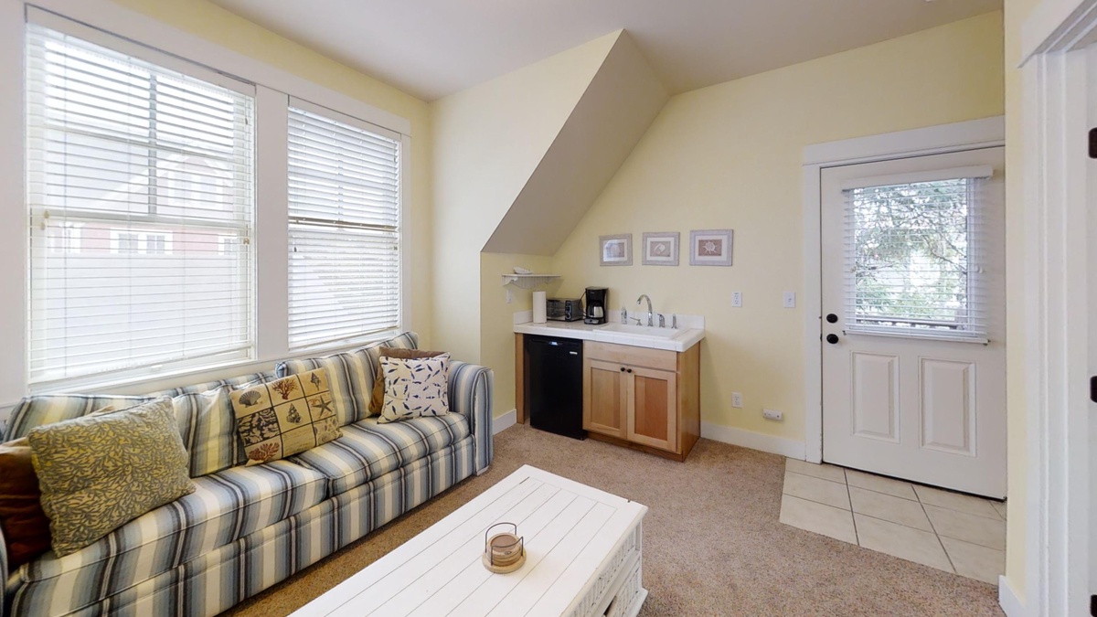 Living room and kitchenette