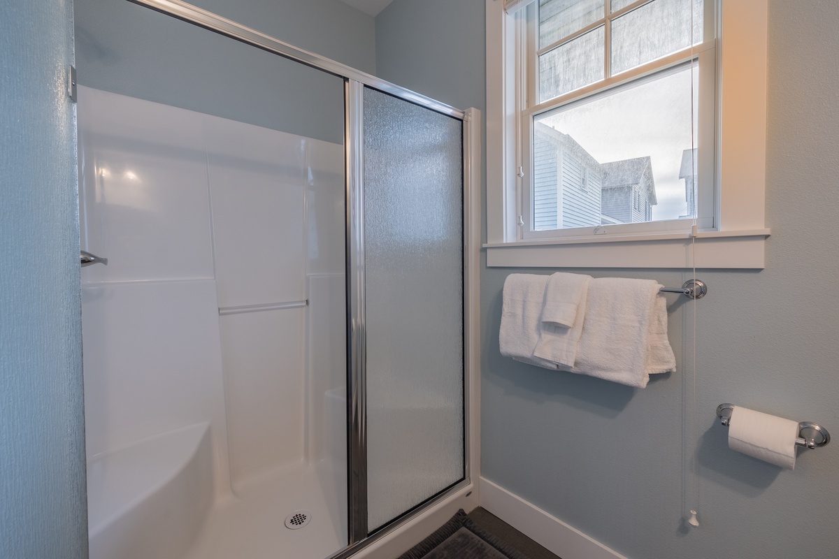 Guest bathroom with walk-in shower