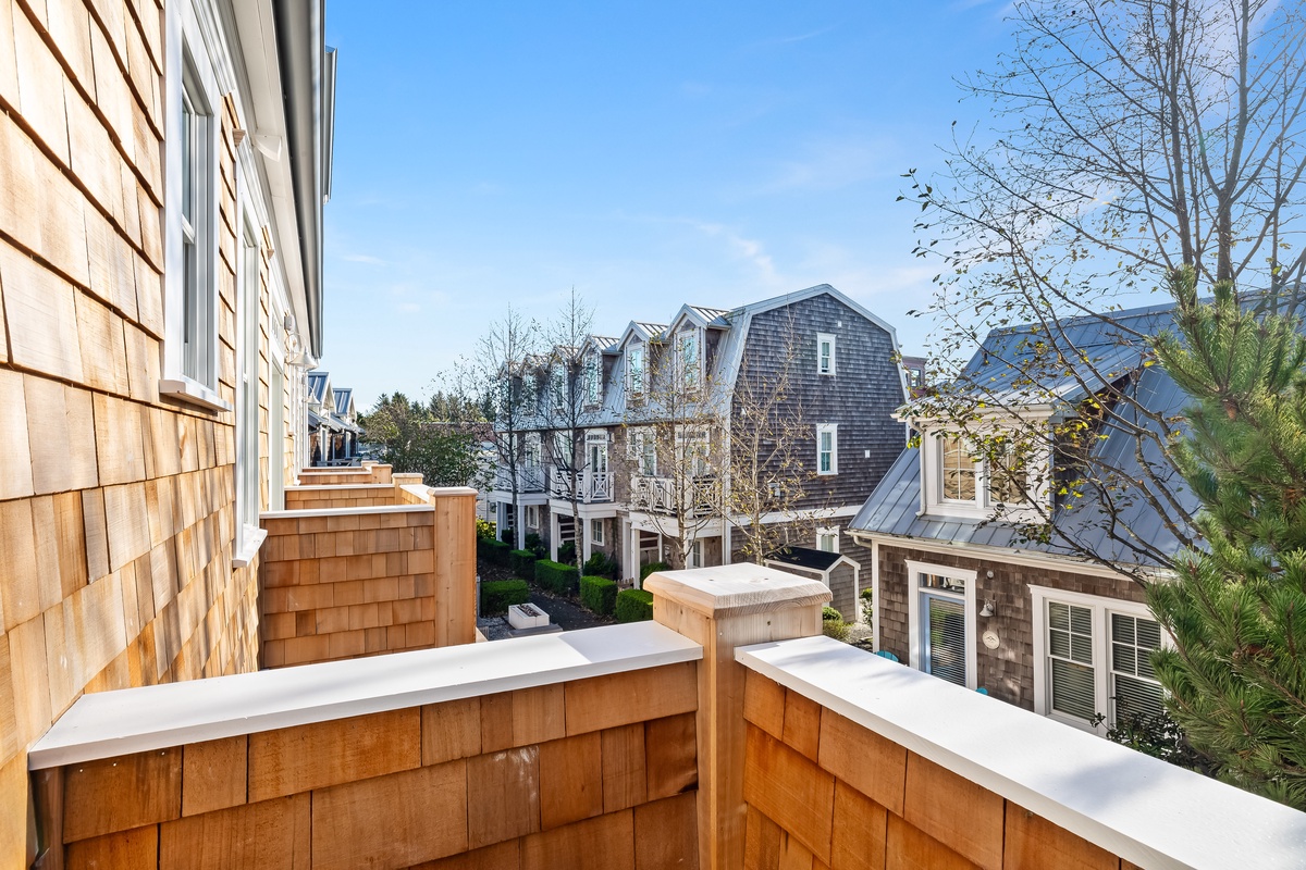 Soak up the sun on the private balcony overlooking the courtyard