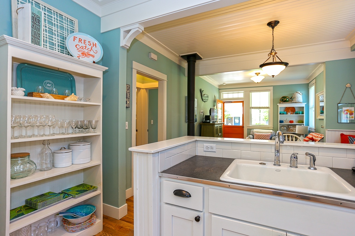 Kitchen filled with necessary cooking supplies