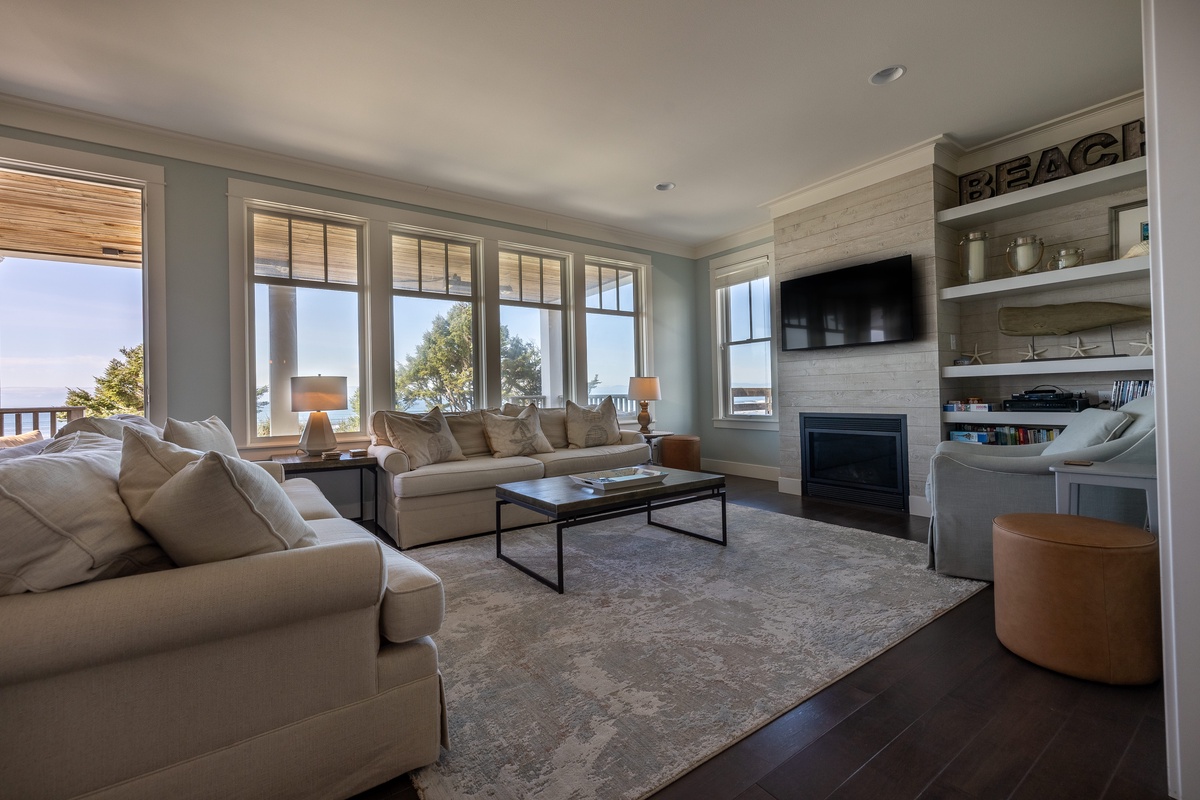 Living Room with Fire Place