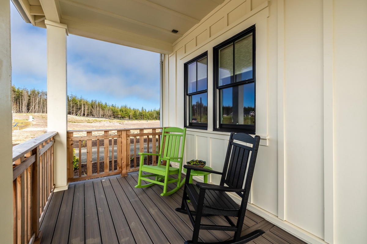 Relax on the covered front porch