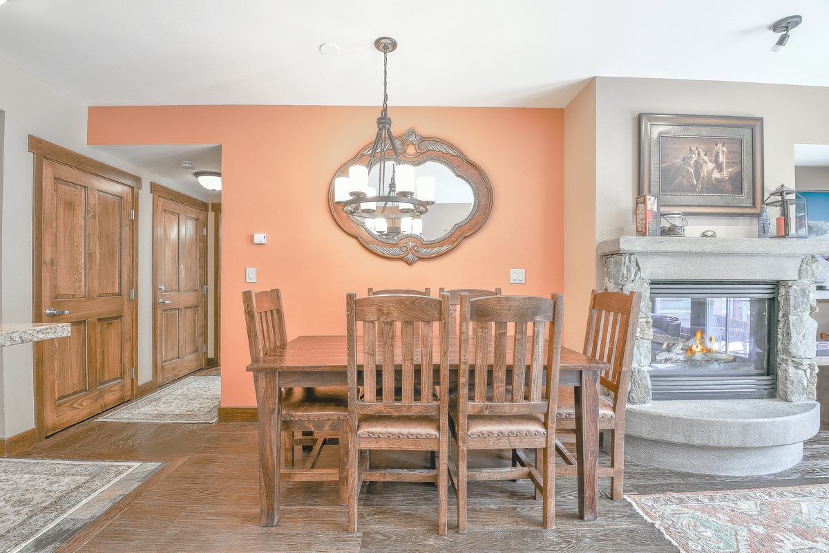 Dining table that seats six comfortably