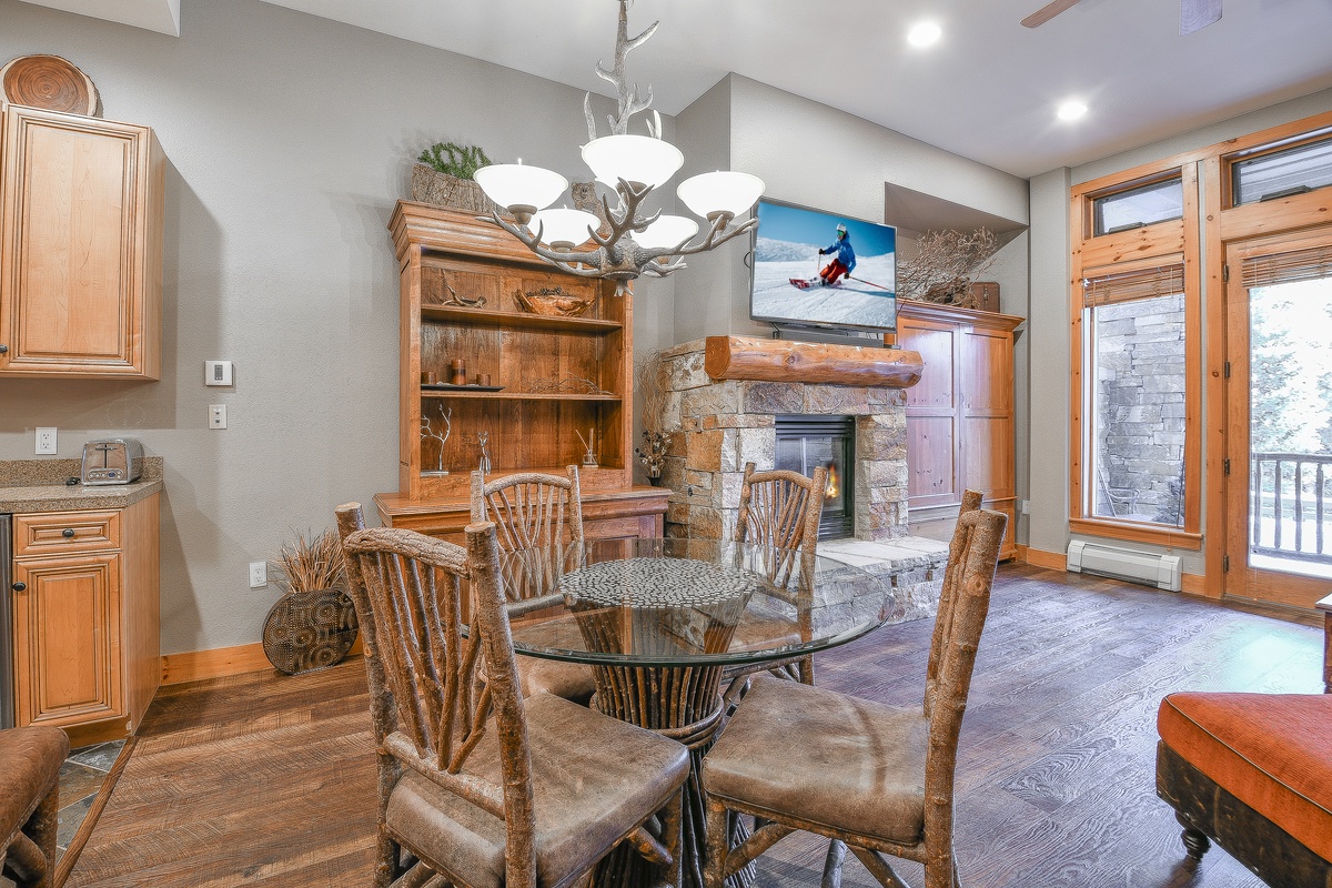 Dining table with seating for four