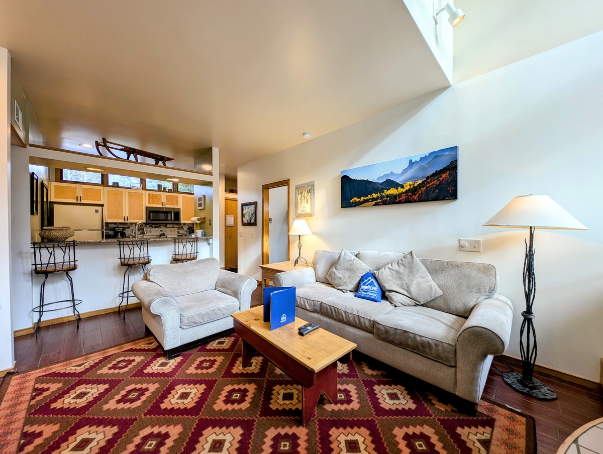 Living room with color and comfy couches