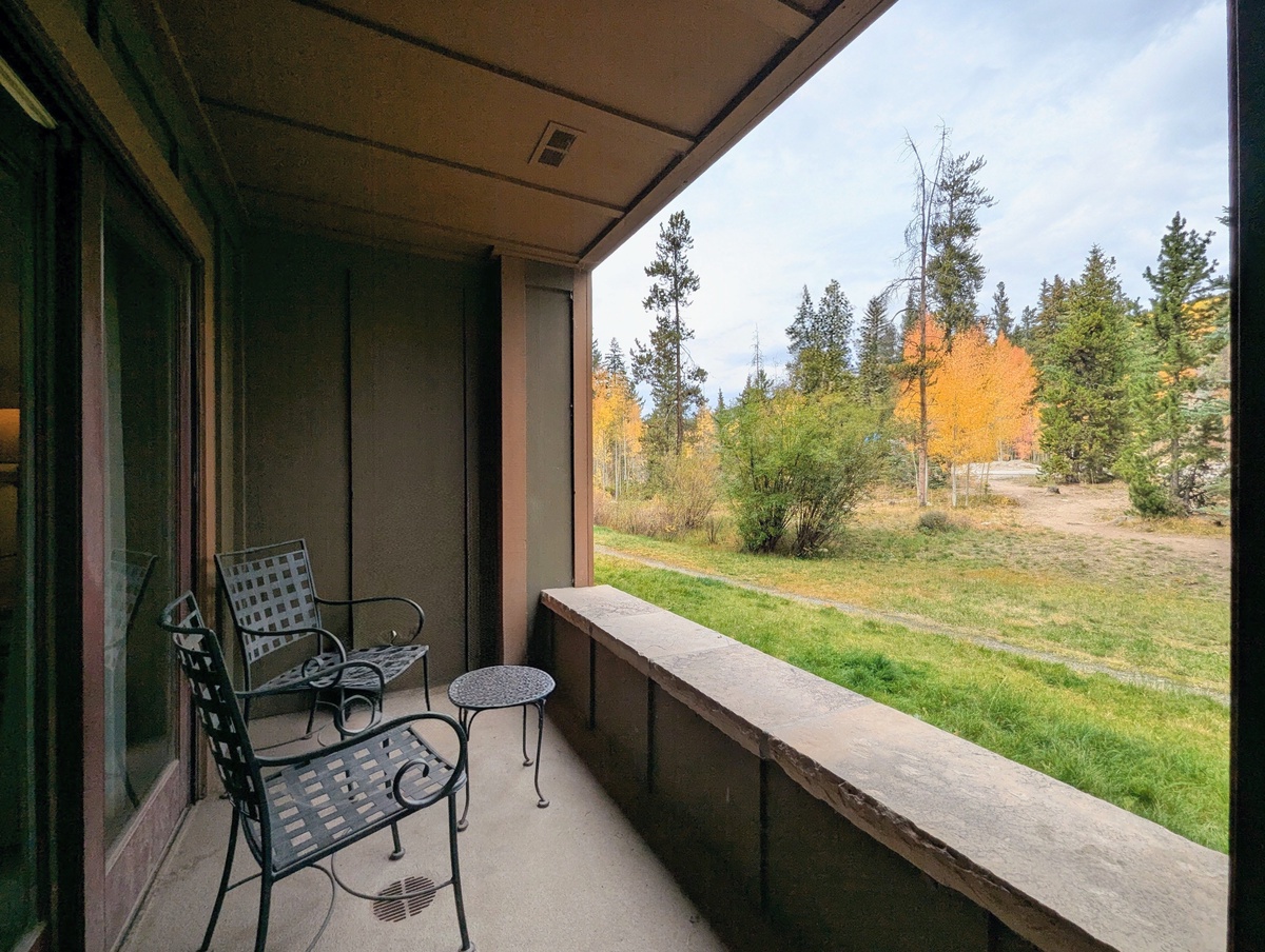 Private porch off living room
