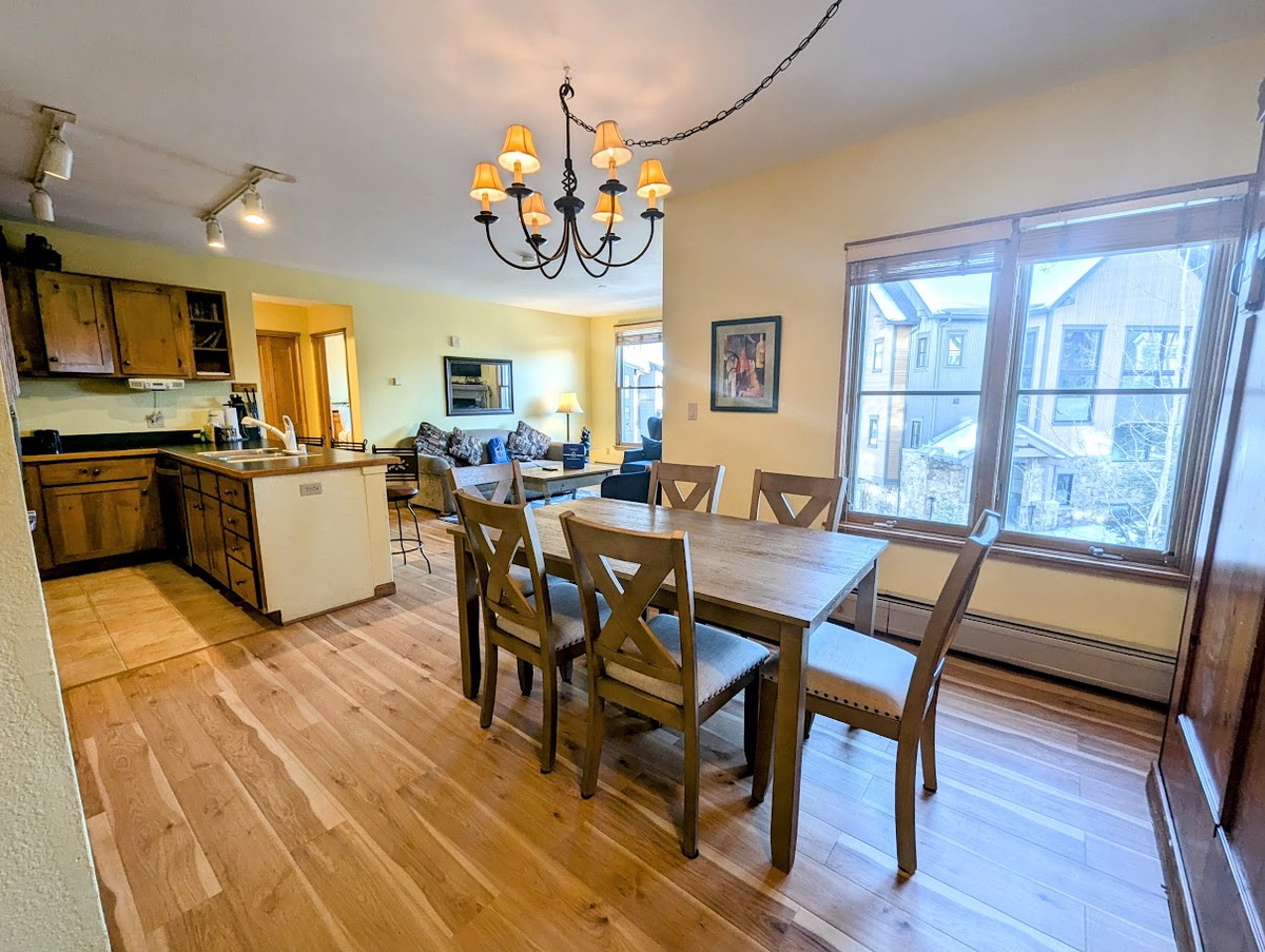 Updated flooring and dining room furniture!