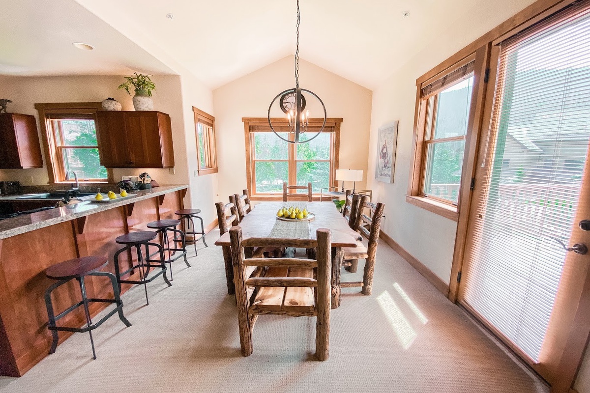 Stunning dining room table with seating for the whole family