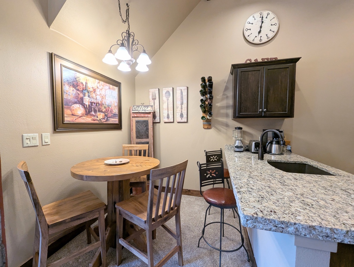 Dining area with additional barstool seating