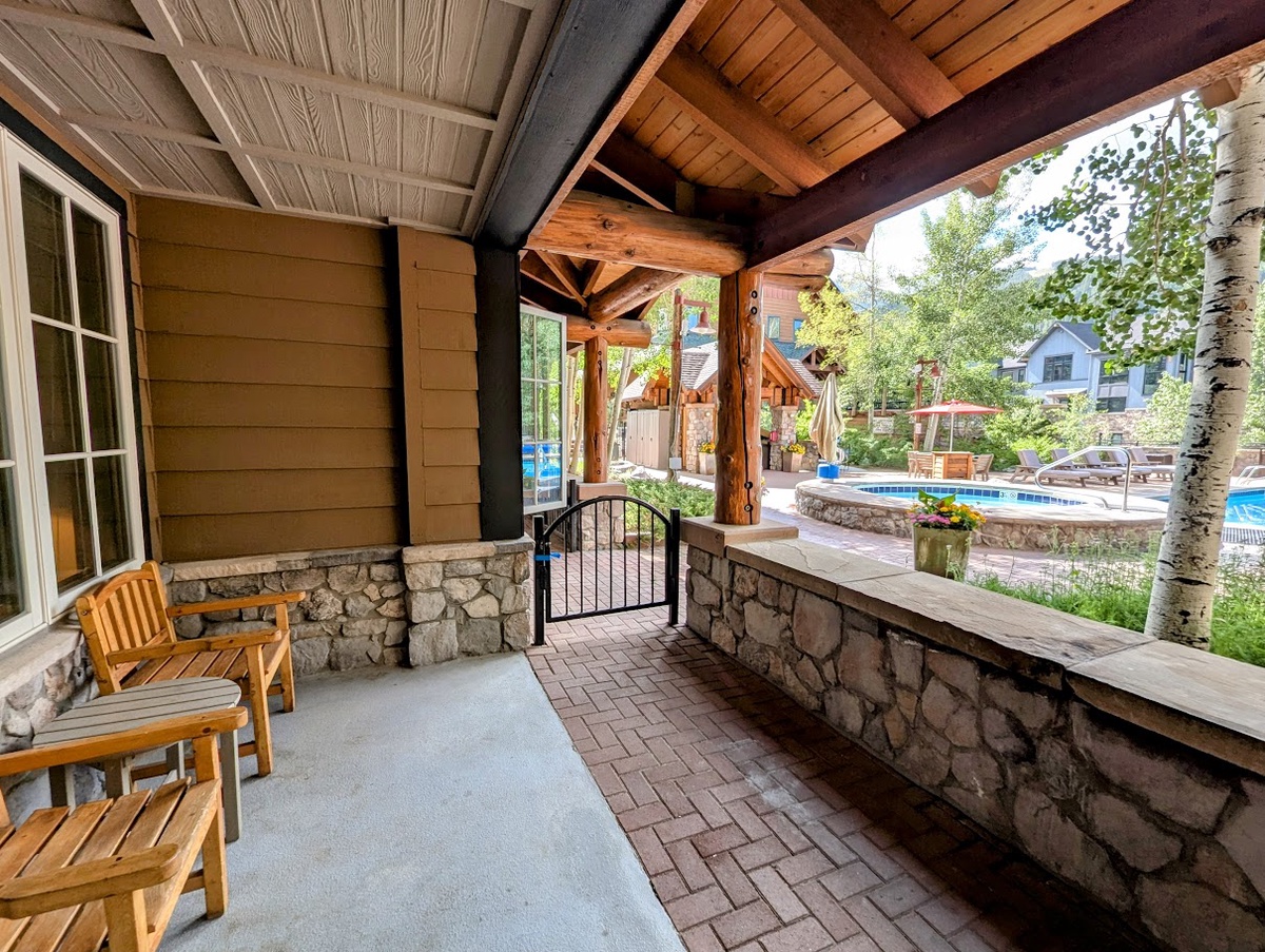 Private poolside patio #summer