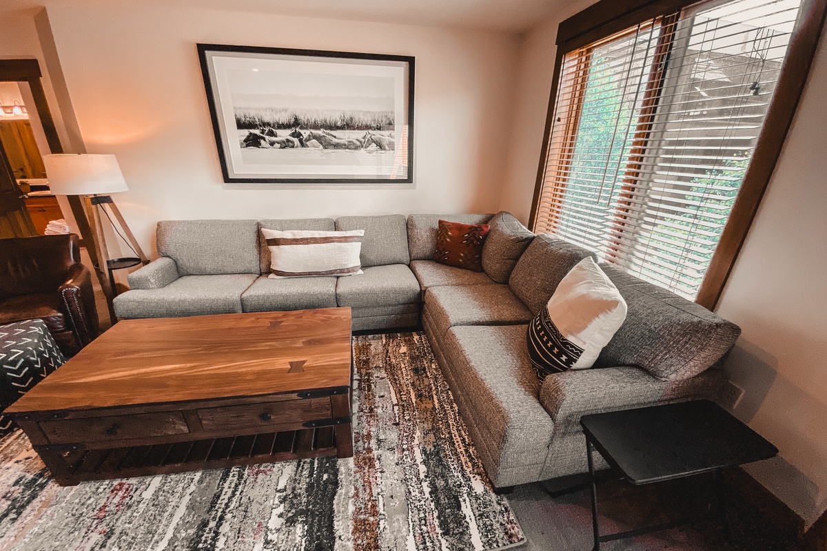 Relax on the comfortable sectional sofa