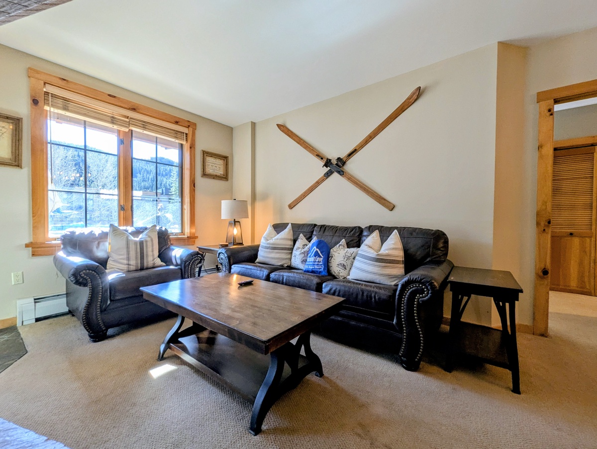 Well lit and cozy with pool views