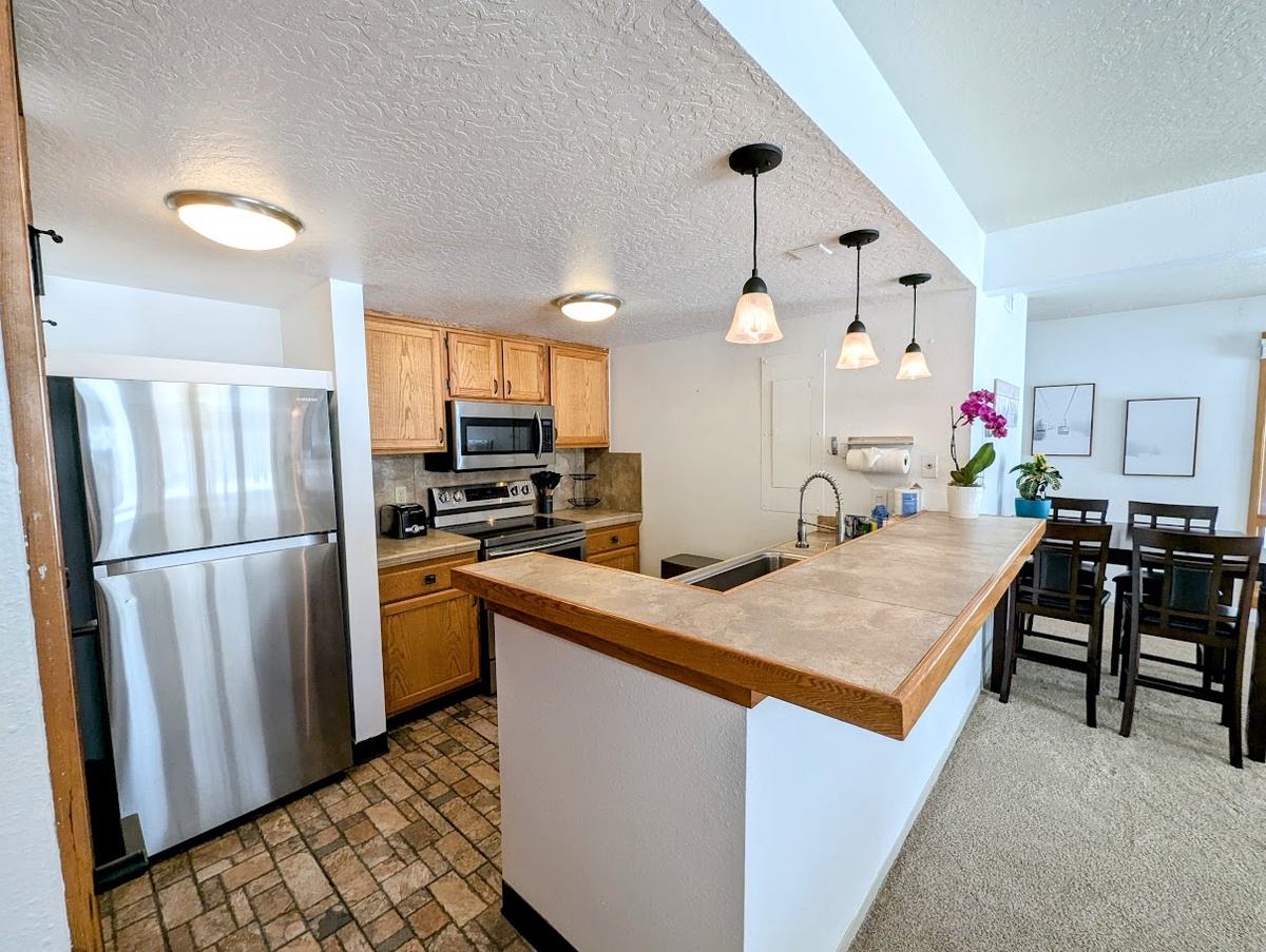 Bright, open kitchen