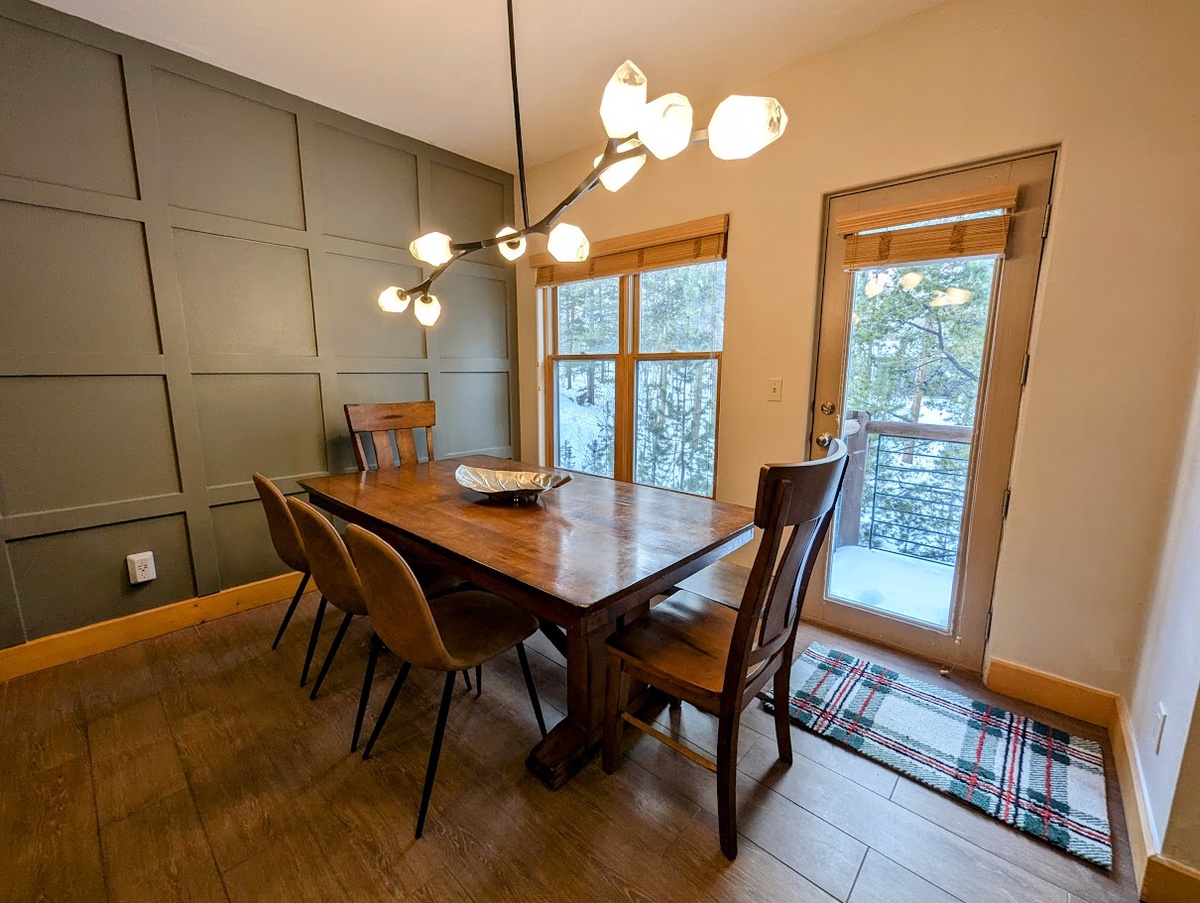 Beautiful dining table with forest views