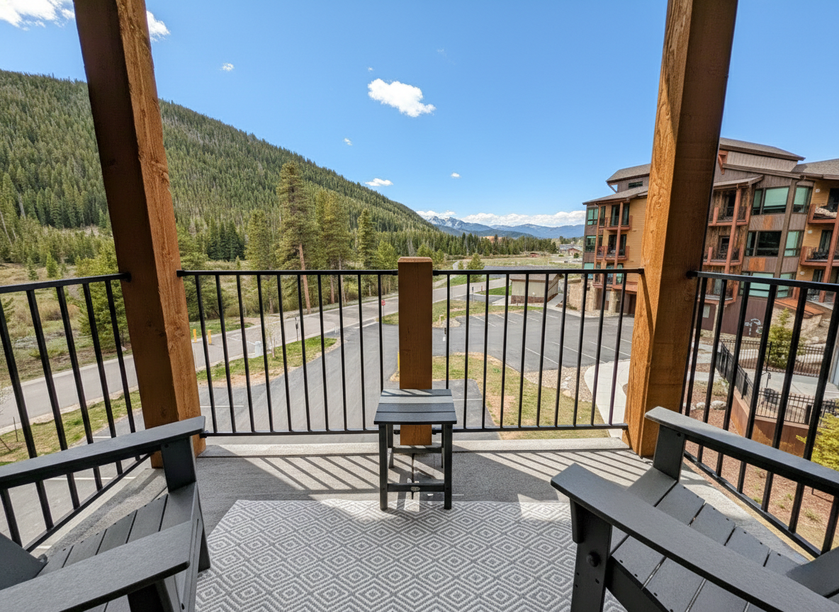 Two private balconies with mountain views #summer