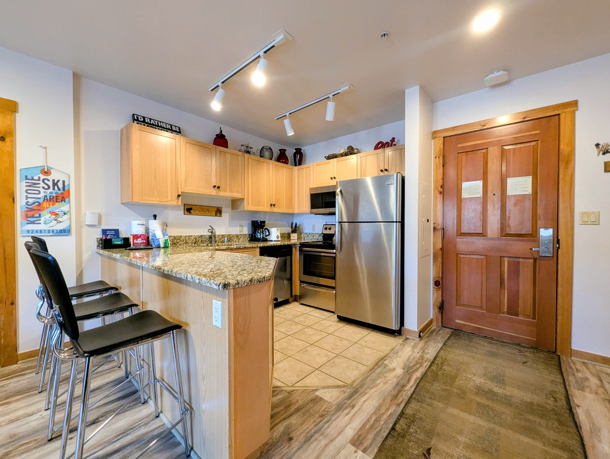 Updated Kitchen with Breakfast Bar Seating