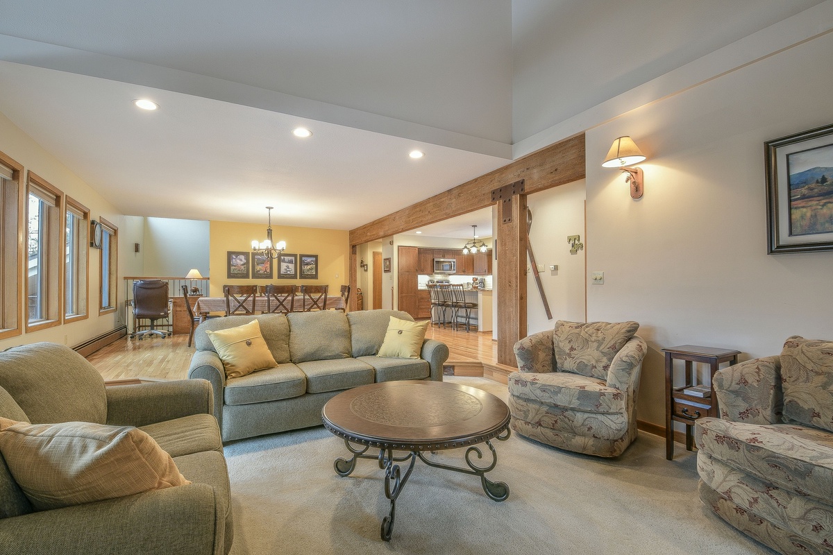 Living room with lots of seating