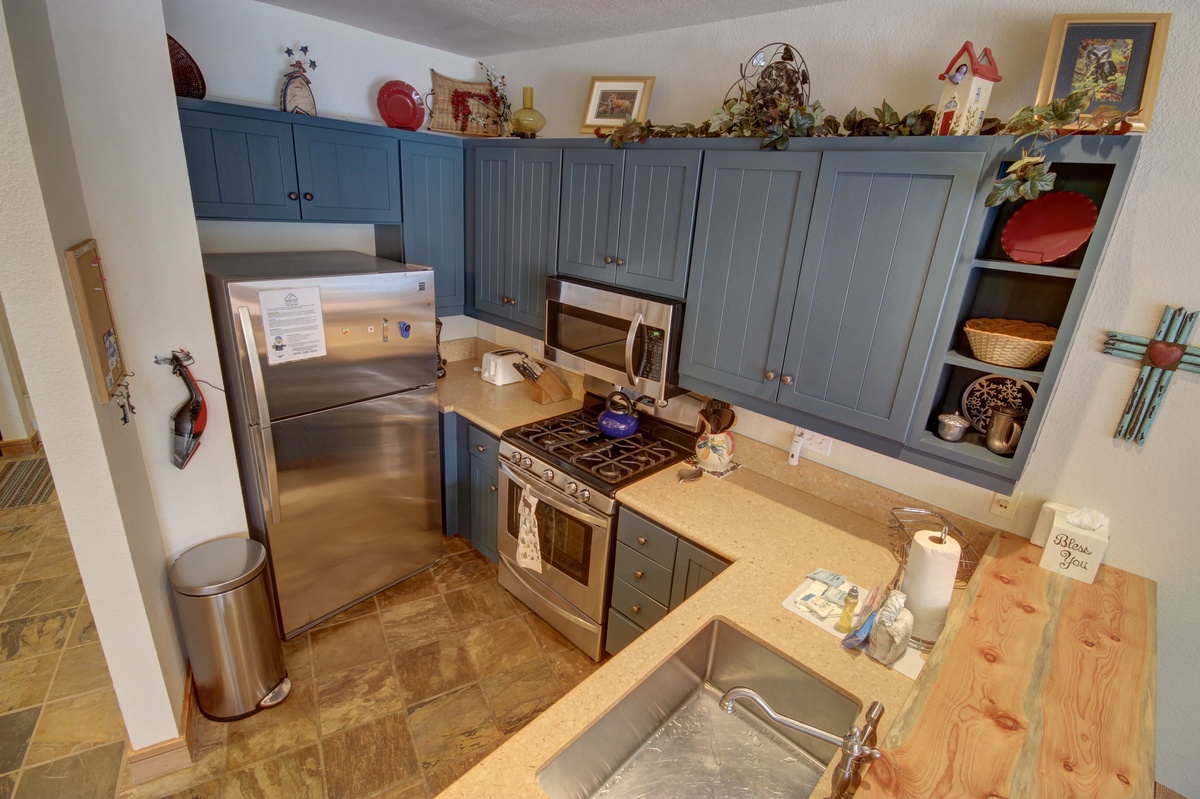 Kitchen with stainless steel appliances
