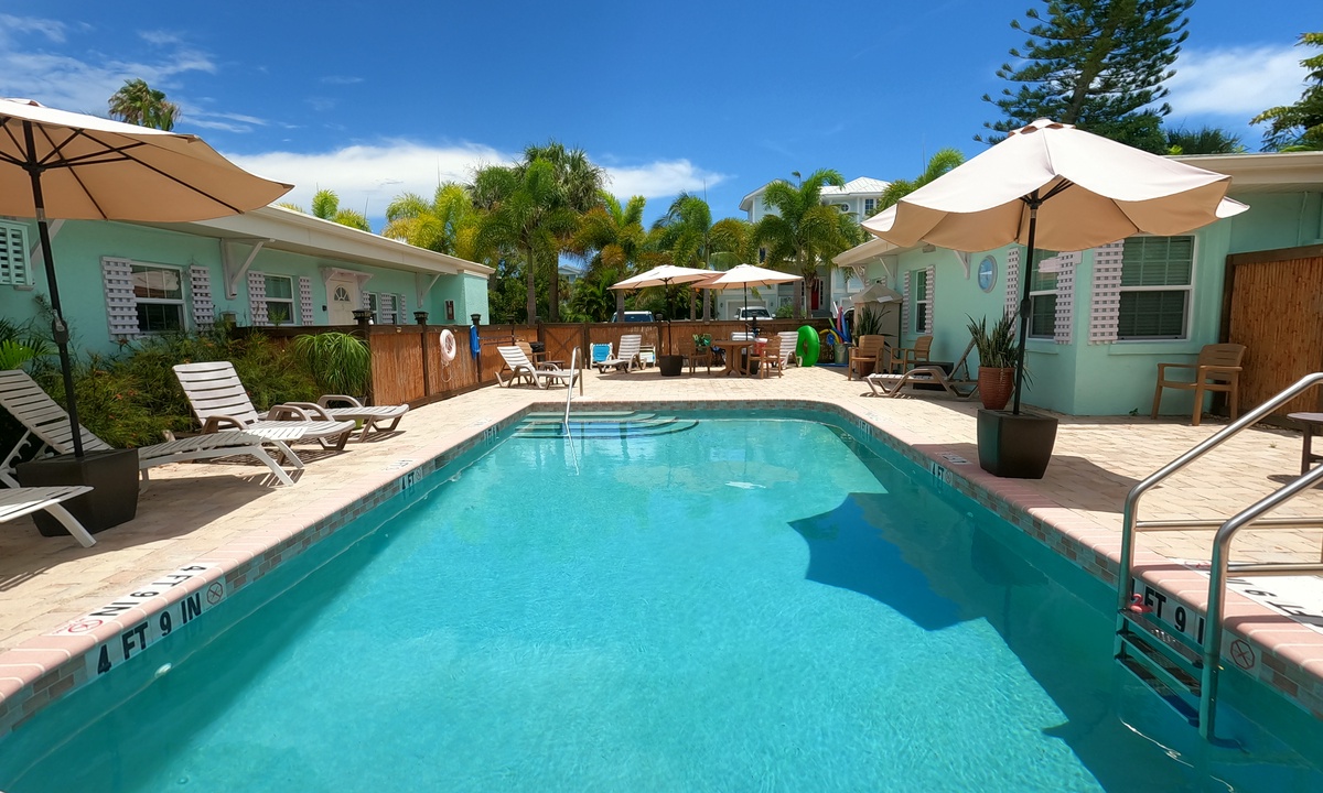 Haley's at Anna Maria Island Inn pool - guests staying at Morning Star have access