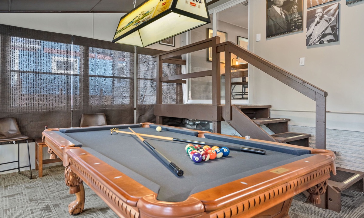Enclosed Sunroom with Pool Table | Fun for the whole family!