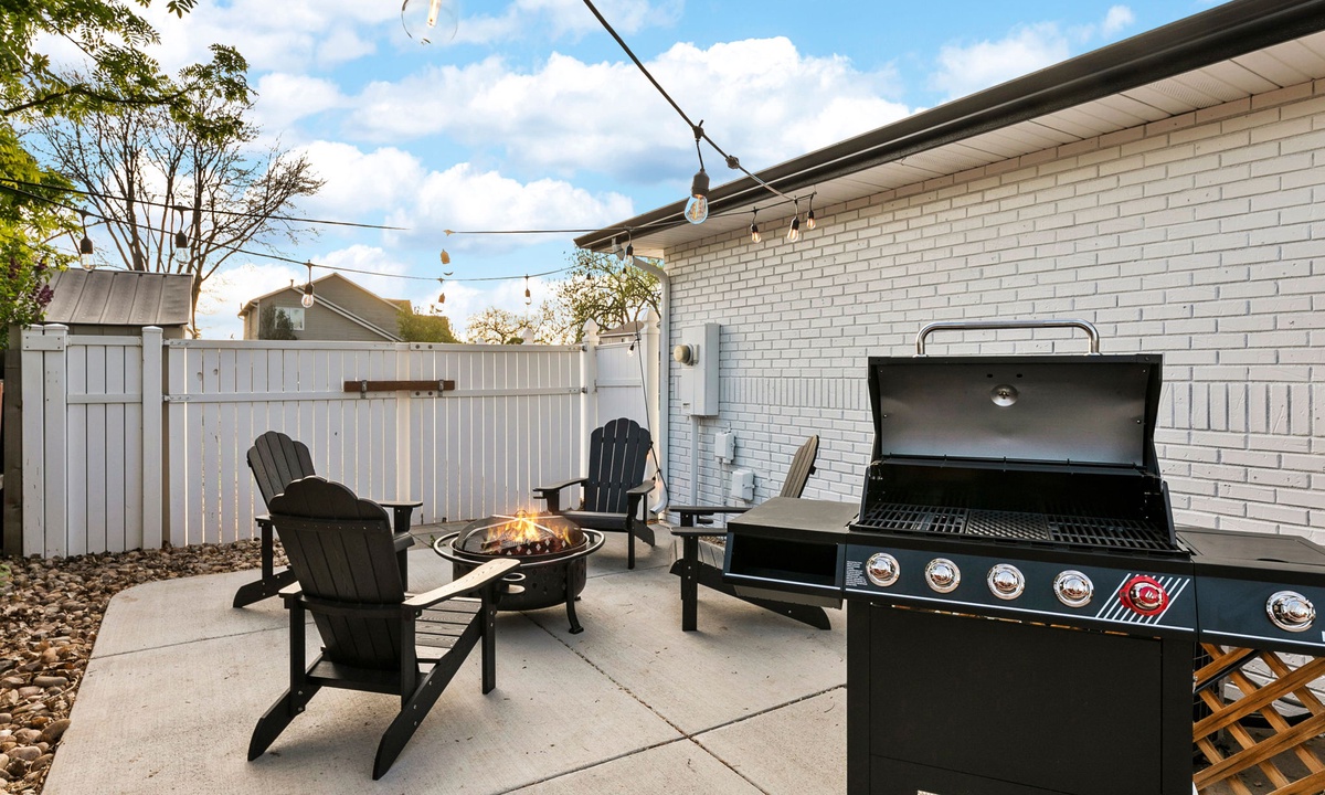 Backyard | Grill and Lounge Area with Fire Pit