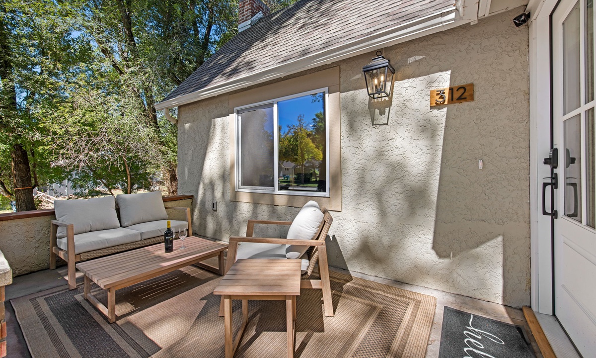 Welcome Home | Front Patio with Outdoor Seating