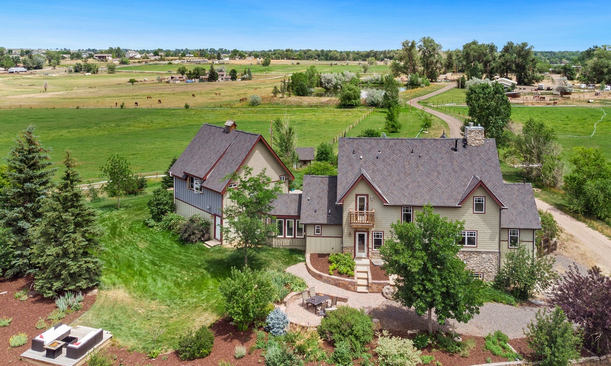 Aerial View | Backyard and Surrounding Acreage