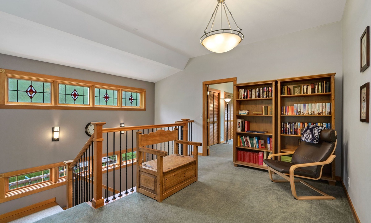 Reading Nook & Play Area | Tons of books to choose from! (upper level)
