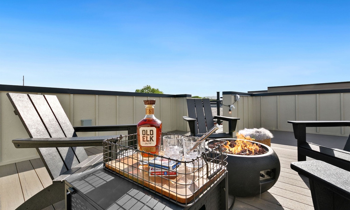 Rooftop Deck | Beautiful Views of the Rocky Mountains and New Belgium!