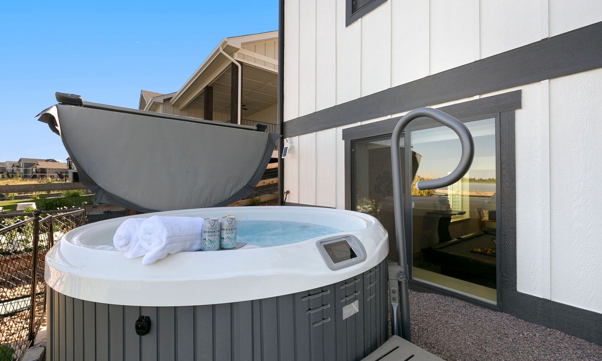 Hot Tub with Lake Views | Hot tub cover provides privacy!
