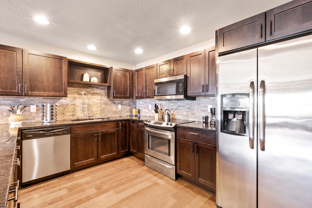 Large Kitchen with Stainless Steel Appliances