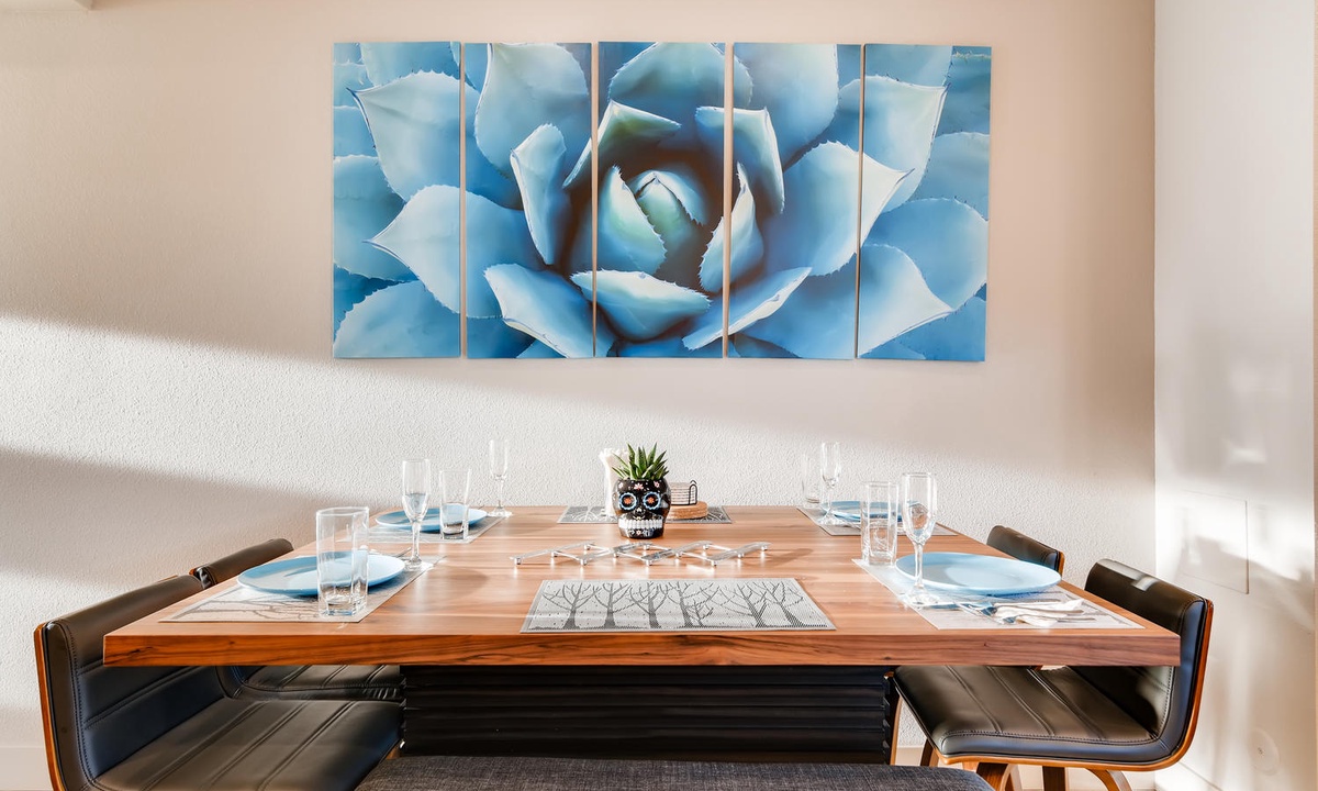 Dining Area with Breathtaking Wall Art