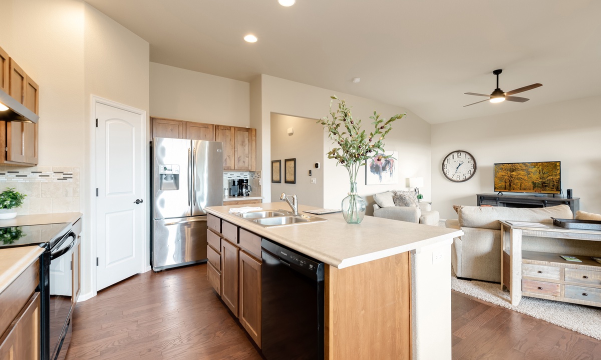 Open Concept | Kitchen and Living Area