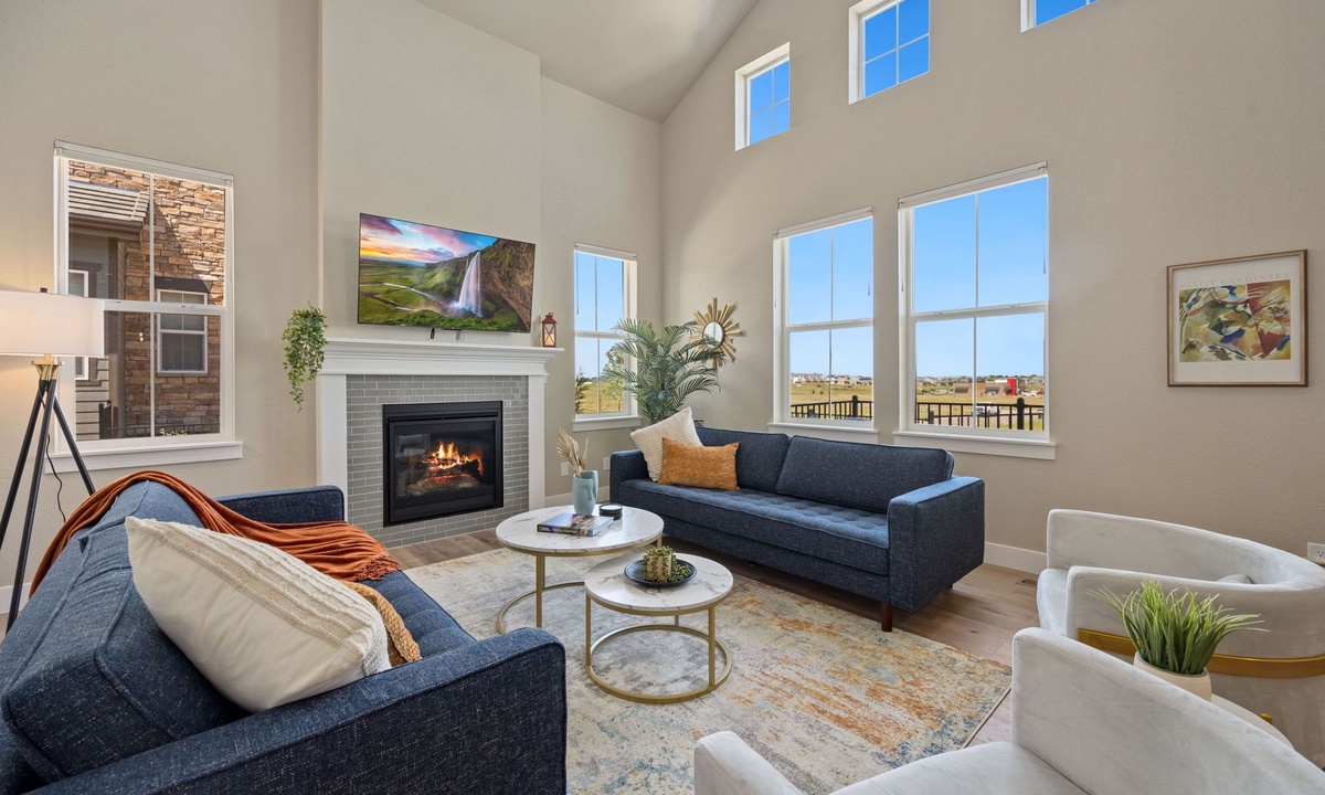 Cozy Living Area with Vaulted Ceilings | Tons of natural light!