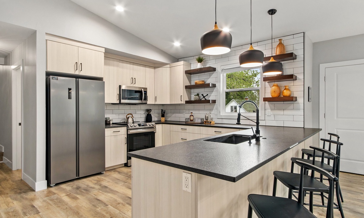 Chef's Kitchen with Stainless Steel Appliances