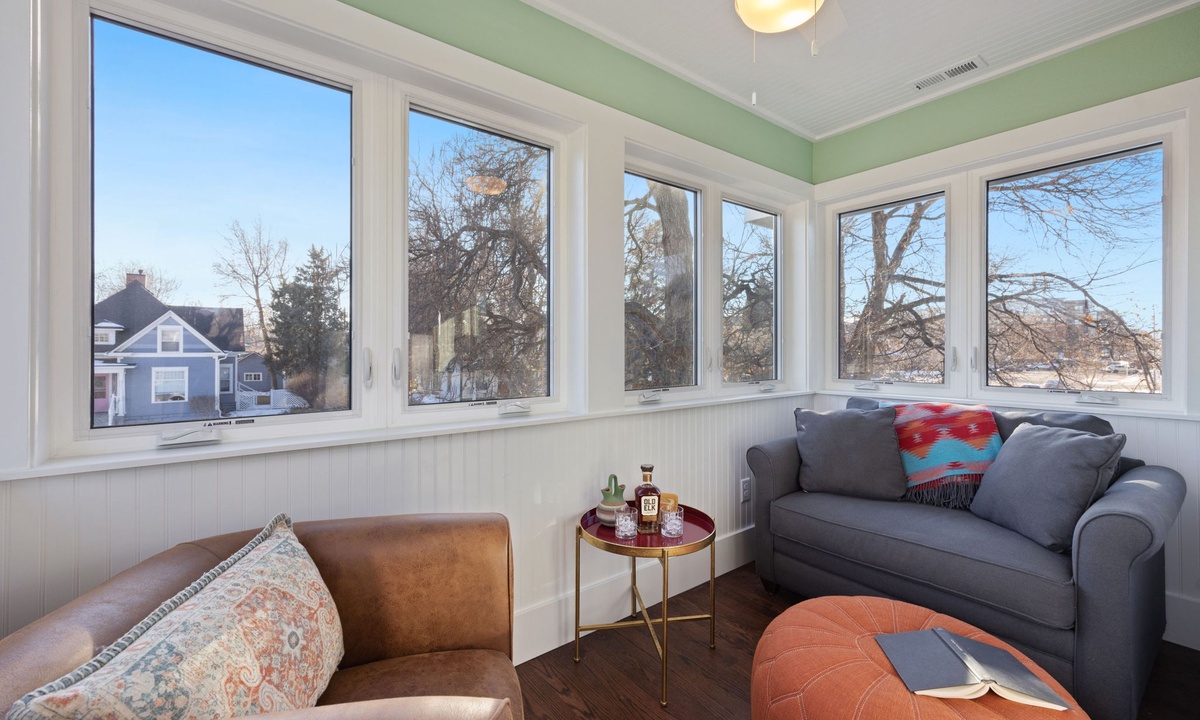 Sunroom with Comfortable Seating (second level)