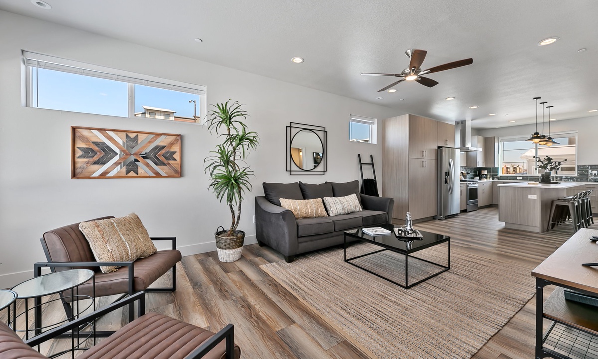 Open Concept | Main Level Living Room and Kitchen