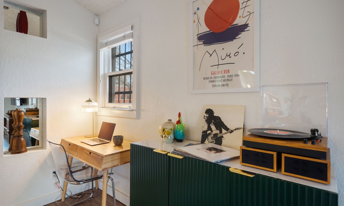 Laptop-friendly Workspace and a Record Player!