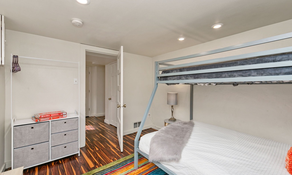 Bedroom 3 | Twin-over-Full Bunk Bed (lower level)
