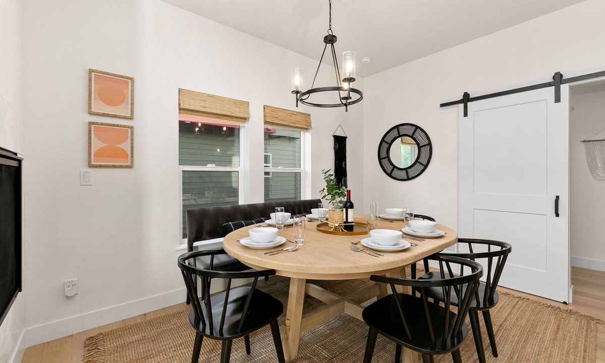 Dining Area with Fireplace | Seating for 8!